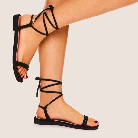 SHEIN Shoes Tie Up Sandals Poshmark